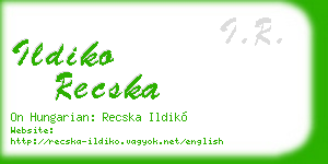 ildiko recska business card